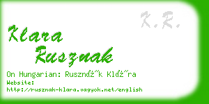 klara rusznak business card